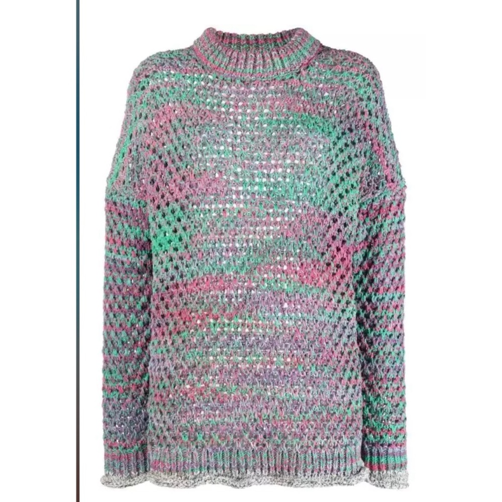 New The Attico brand crew neck crochet sweater sz 38 US 0 $990
